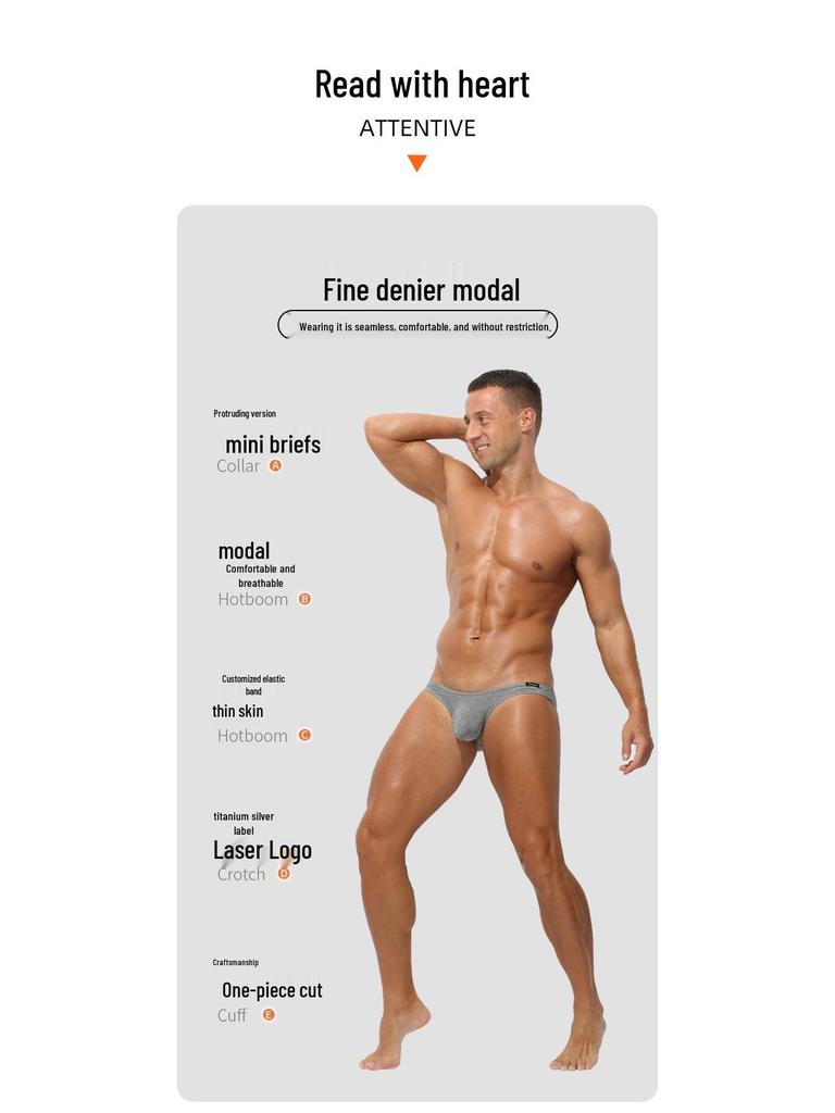 Chiloți sport triunghiulari cu talie joasă pentru bărbați Modal cu buzunar U - Eleganti, respirabili, confortabili