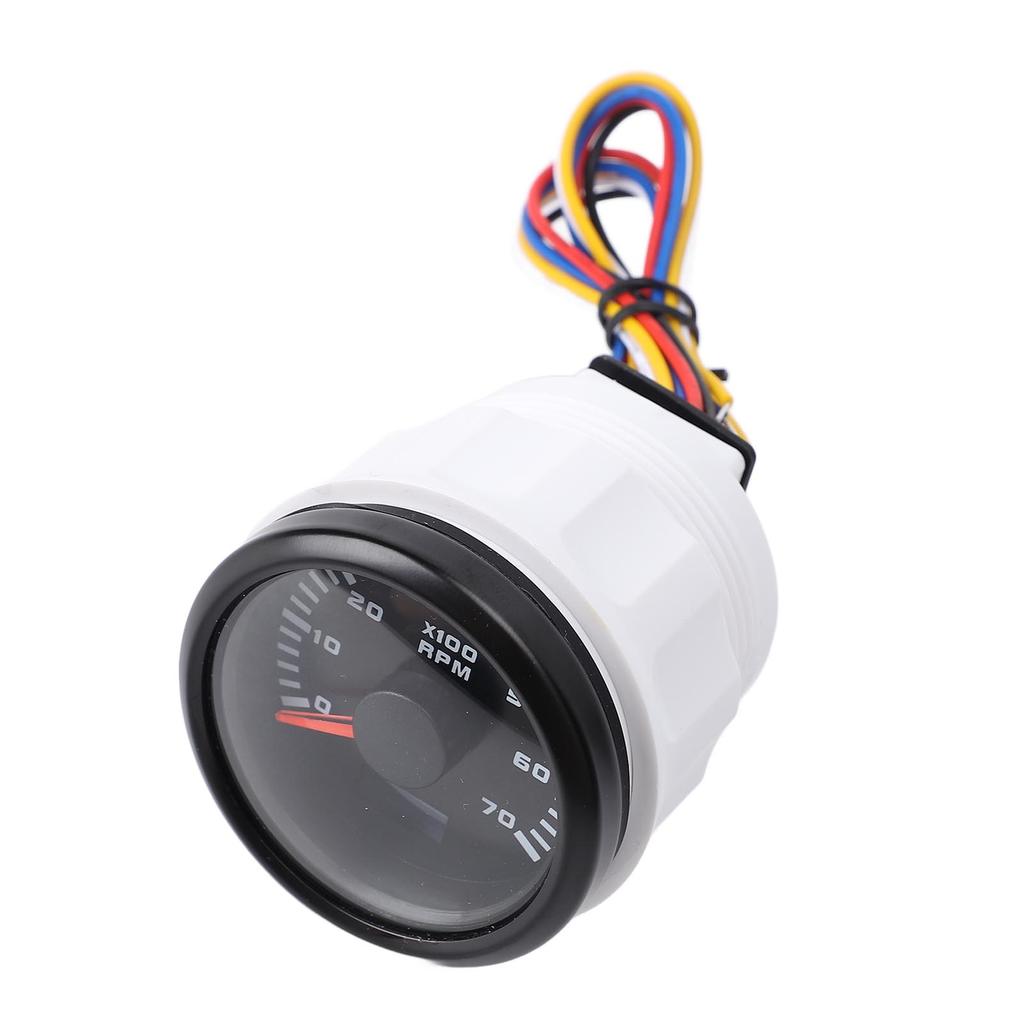 52mm 7000RPM Tachometer with Hourmeter 7 Color Backlight   9-32V RPM Gauge for Truck Tractor Car RV Boat