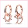 New 925 Sterling Silver Star Moon Earrings for Women Sparkling Zircon Ear Studs Luxury Romantic Fine Jewelry Gift for Girl