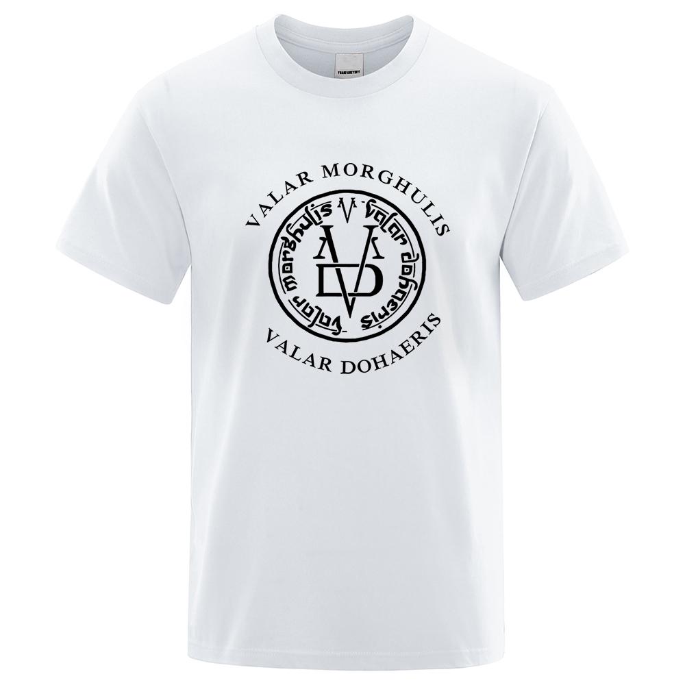 Valar Morghulis & Valar Dohaeris Tshirt Hip Hop Casual T-Shirt Men Short Sleeve 2023 Summer Brand T Shirt Casual Harajuku Tops