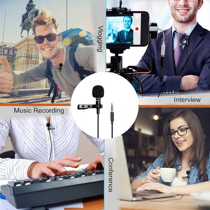 Microfono Wireless Lavalier USB-C, Mini Microfono Clip Lapel Senza Fili