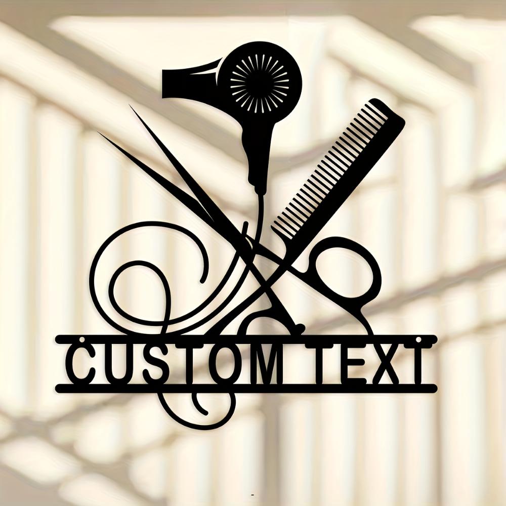 Personalized Barber Shop Metal Wall Sign Custom Hair Salon Decor Vintage Tin Sign for Hairdressers Gift