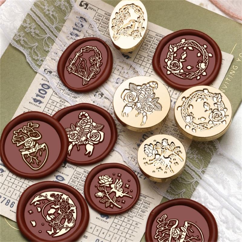 Card Wax Stamp Head Replacement Envelope Sealing Greeting Card Embossed Sealings Wax Stamp Head Brass Sealing Stamp Head