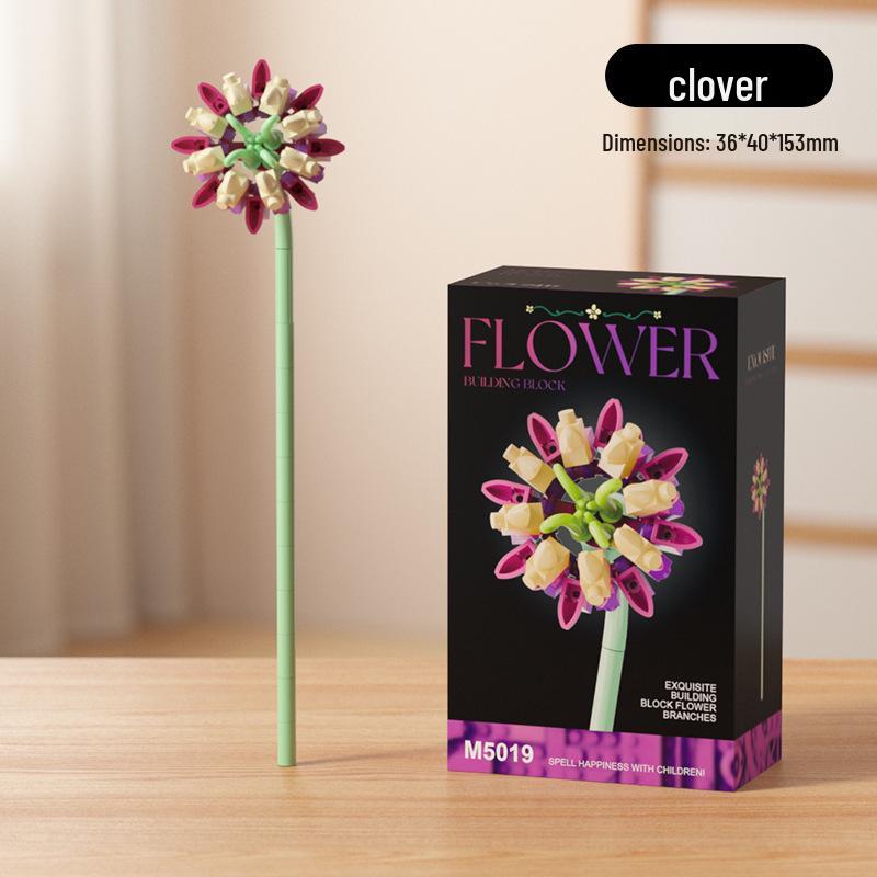 Dream Flower Box: Preserved Building Block Bouquet Set - Sunflower & Carnation. Ideal Toy for Children's Assembly.
