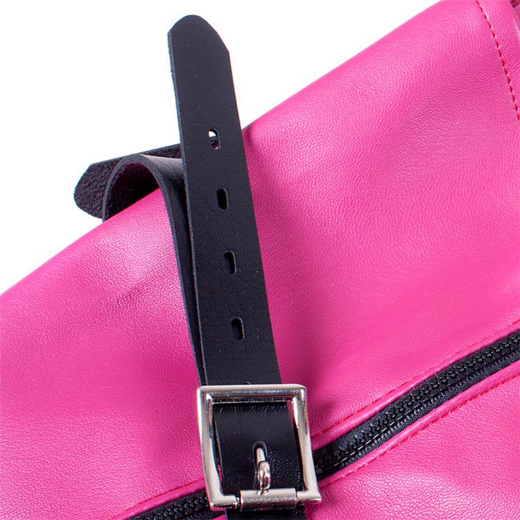 Purple-Red Leather Zippered Tightening Erotic Single Glove Hand Restraint