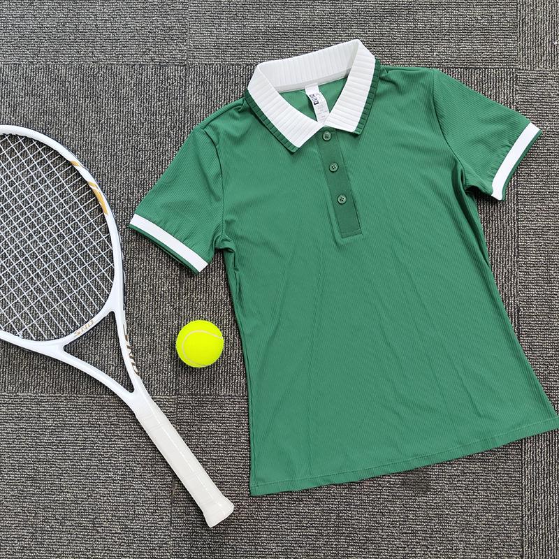

Women s Color Block Polo Shirt - Short Sleeve, Half Zip, Ideal for Outdoor Tennis, Badminton, Fitness, and Running. XXXL