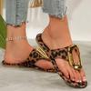 Women's Summer Leopard Print Flat Beach Sandals
