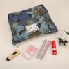 VOCOSTE Canvas Cosmetic Large for Coin and Deep Blue Pouch, Capacity, Women, Purse, Foundation, Lipstick, Brushes,