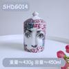 Vaso portaoggetti in ceramica con design sul viso, per gioielli, candele, decorazione da scrivania, contenitore in stile europeo