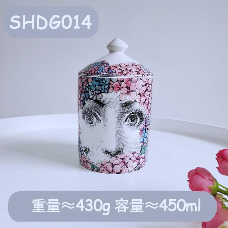 Vaso portaoggetti in ceramica con design sul viso, per gioielli, candele, decorazione da scrivania, contenitore in stile europeo