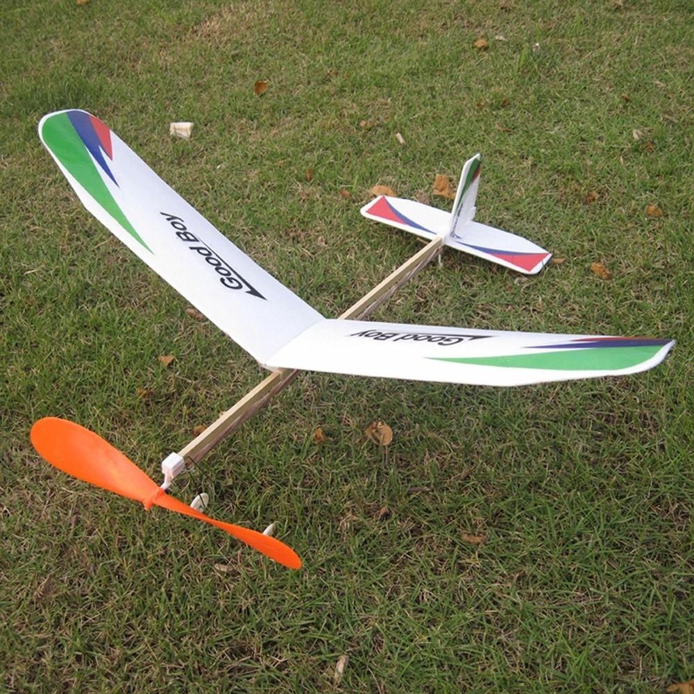 Rubber Bands Power DIY Airplane Model Multicolors Foam Plane Flying Glider for Kids Outdoor