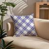 Simple Purple Plaidprint Pillow Case Comfort Sofa Bed Silky Elegant Invisible Zipper Custom Decorative Cushion Cover