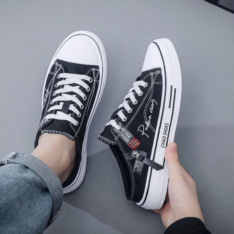 Fashion 2025 New Shoes for Men Summer BaoTou Half Slippers Classics Breathable Canvas Shoes Men's Sneakers Non Slip Walking Flat Slipper