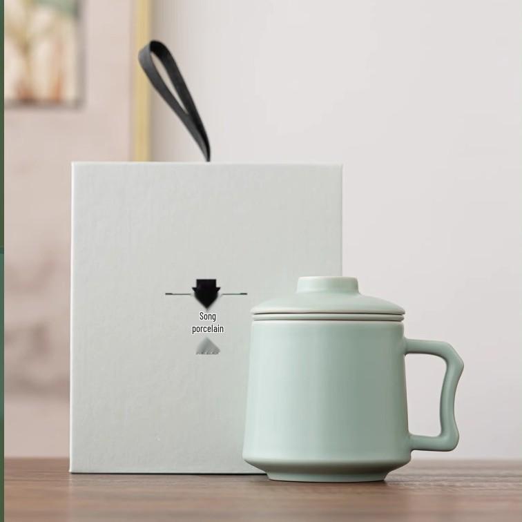 Ru Ware Ceramic Teacup with Tea & Water Separation Filter - Office Gift