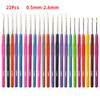 11/22Pcs Lace Crochet Needle Knitting Needles Soft Handle Crochet Hooks Fine Crochet Yarn Sweater Weave Sewing DIY Craft Tools