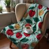 Cherry Bow Star Cartoon Anime Print Flannel Blanket Soft Warm Throw for Kids Bedroom Sofa Christmas Office Car