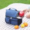 Double Deck Lunch Bag Outdoor Camping Hiking Food Thermal Pouch Child Picnic Drink Snack Keep Fresh Storage Package Bags Handbag