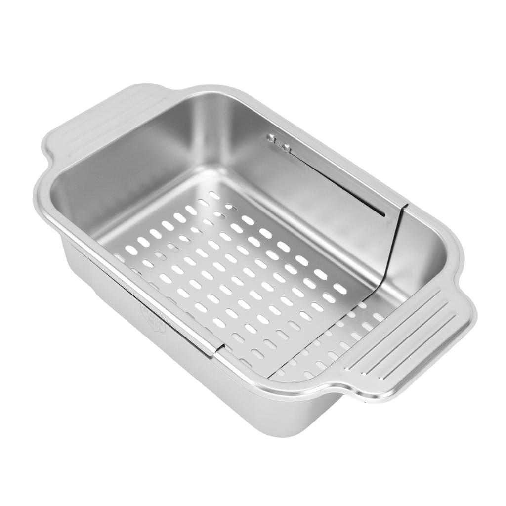 Over The Sink Strainer Extendable 304 Stainless Steel Over The Sink Colander for Kichen Washing Vegetables Fruits L