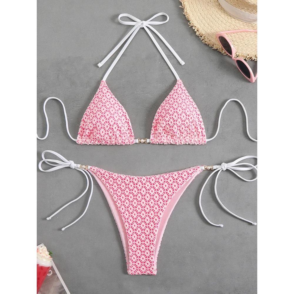 Sexy Micro Bikini 2025 Women Chain Swimsuit Female Swimwear Thong Bikinis Sets Brazilian Bathing Suit Beach Wear Lace Up Biquini