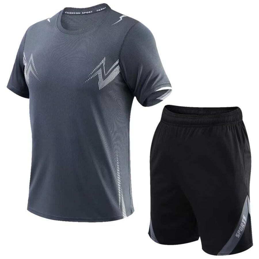 9003 Short Sleeve Suit Running Suit Men S And Women S Sportswear Training Suit Mountain Climbing Casual Side Pocket M-5Xl M/165