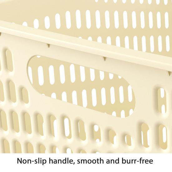 4Pcs Storage Baskets with Handle Large Capacity Hollow Breathable Stackable Decorative Toys Clothes Storage Containers