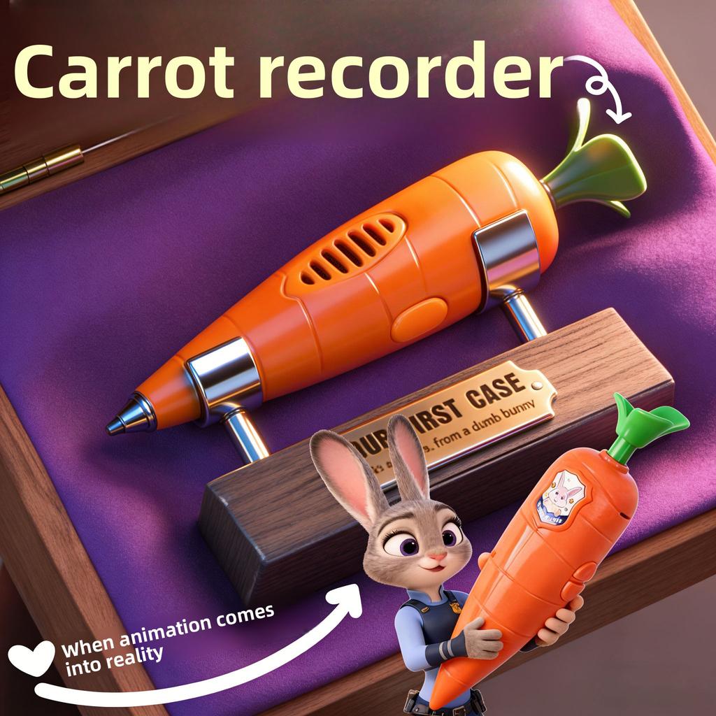 New  Judy & Nick Carrot Voice Recorder Electronic Sound Toy Can Write Graffiti Ballpoint Pen Novelty Voice Recorder Pen Gift