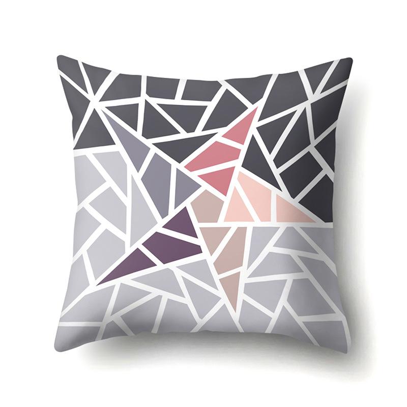 Polyester Pillow Case Decorative Geometric Home Printed Pillow Case Waist Cushion Cover Car Cushion Head Cushion Cover