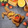 Rabbit Shaped Cold Cut Board Service Farmhouse Wooden Plate Easter Cake Snack Fruit Decoration