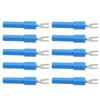 ZK30 10pcs 4mm Fork Spade Wire Connectors U Type Electrical Crimp Terminal for Testing MultimeterBlue