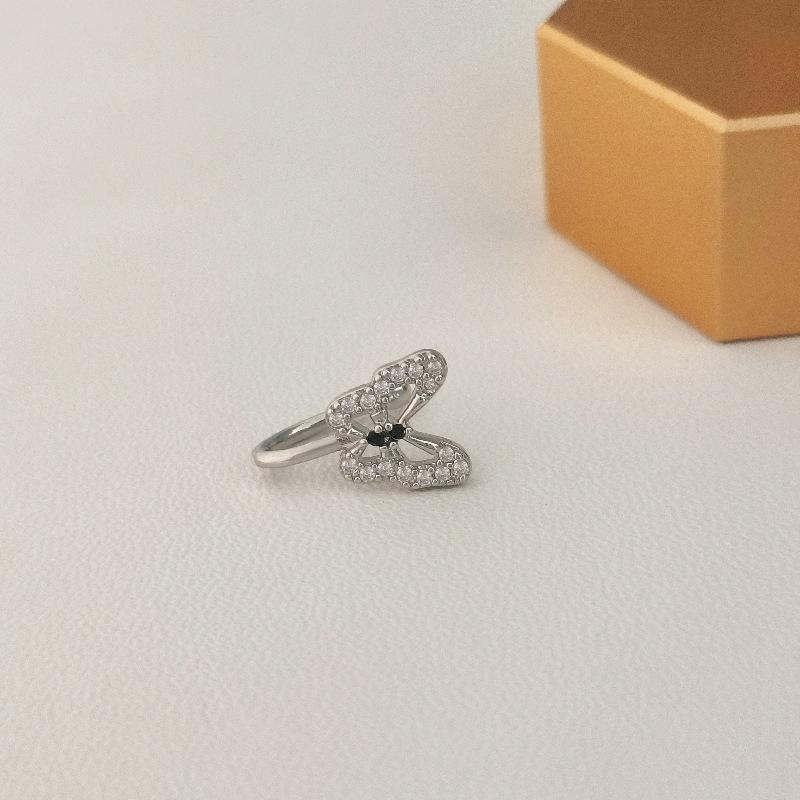 Zircon Butterfly Nose Ring for Women Men U Shaped Fack Piercing Nose Nail No Hole Nose Clip Punk Jewelry Personality Accessories