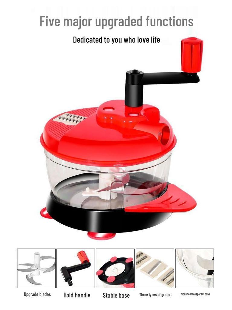 Manual Meat Grinder & Vegetable Chopper - Hand-Crank Dumpling Filling Mixer