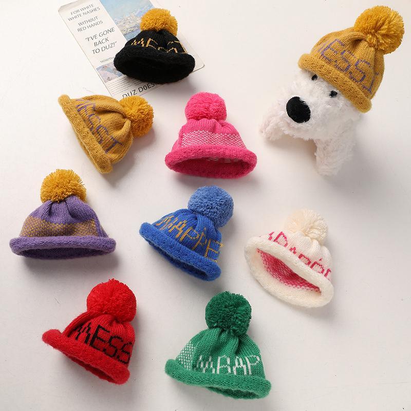 1Pcs Cute Doll House Doll Mini Woolen English Ball Hat Handmade Woven Knitted Woolen Head Covers Diy Decoration Toy For Children