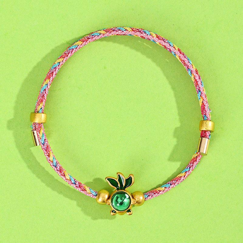 Dragon Boat Festival Tassel Pendant: Five-Color Pink Zongzi String with Gourd for Peace and Health