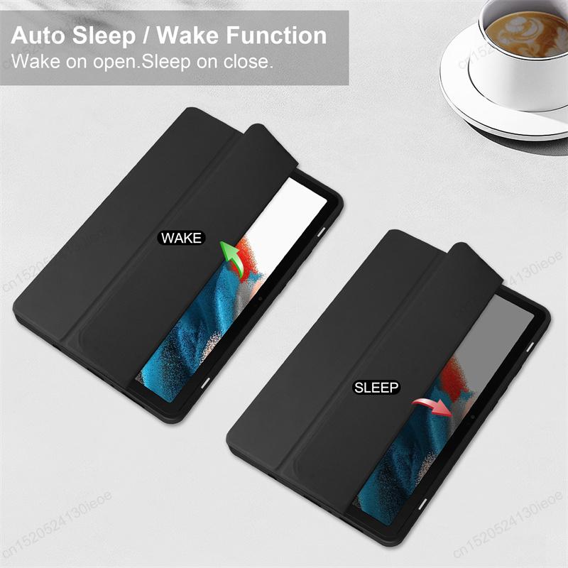 Acylic Transparent Back Tablet Cover for Samsung Galaxy Tab A9 8.7 Inch 2023 Shockproof Case S9 Plus 11" Pencil Holder Funda