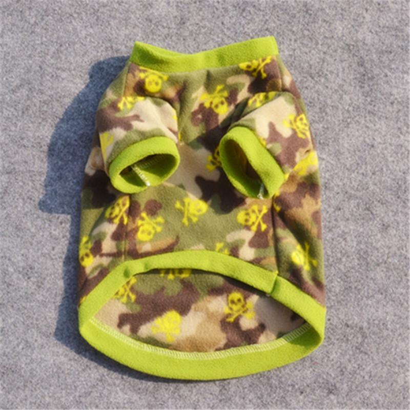 Pet Dog Spring and Autumn Fleece, Autumn and Winter Sweater, Thermal Jacket, Super Cool Skull Camouflage