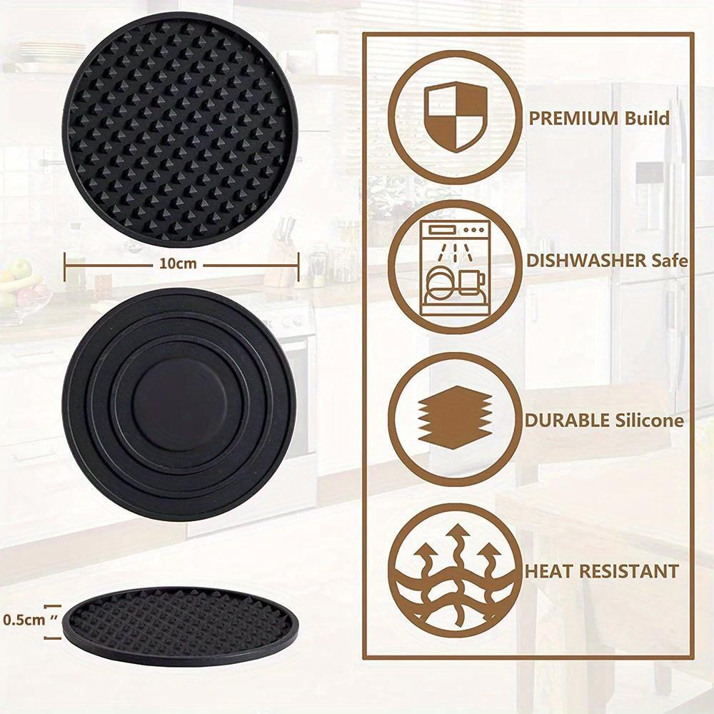 6pcs/set Round Silicone Coasters Desktop Water Cup Anti Scalding And Heat-Insulating Mat Non-Slip Tea Cup Protector Pad