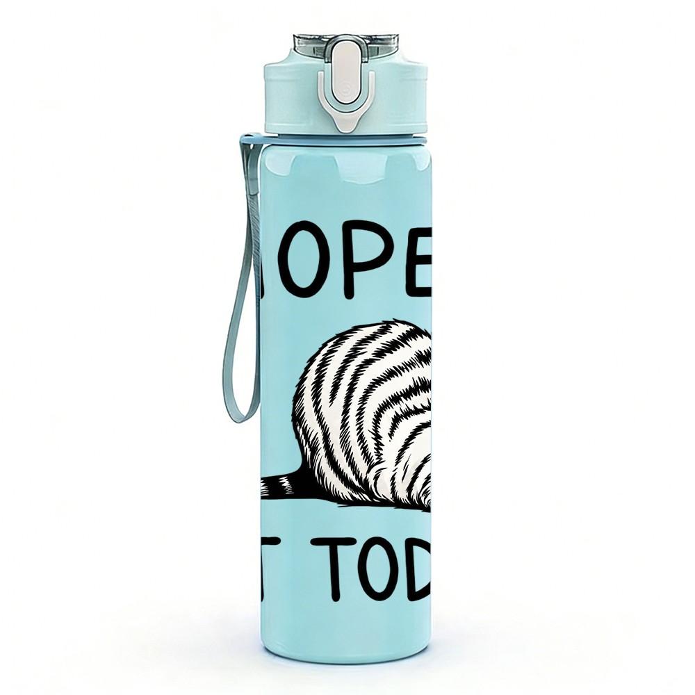 1PC Nope Zebra Lazy Quote 750ml Color Plastic Sports Water Bottle Leakproof Flip Straw Lid Suitable for Sports Office Home Use