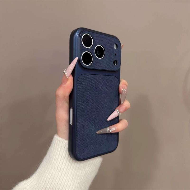 The window becomes larger in seconds, suitable for iPhone17pro mobile phone case, Apple 16pro denim cloth pattern 15pro leather 14p.