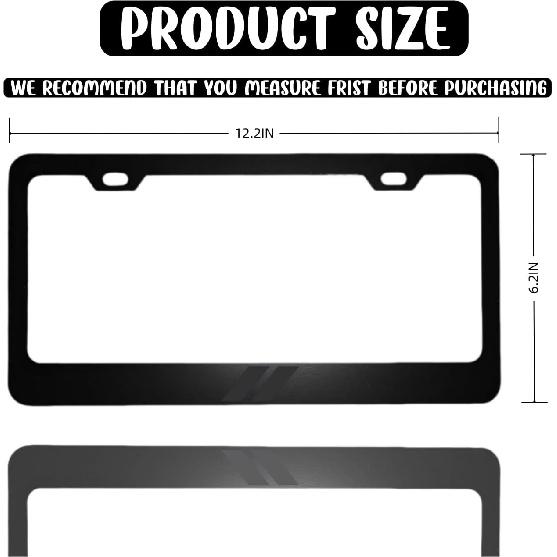 2PCS Black License Plate Frames In 3D Letter Aluminum Alloy Car License Plate Holders Compatible with Dodge Challenger Charger Durango RAM (Matte