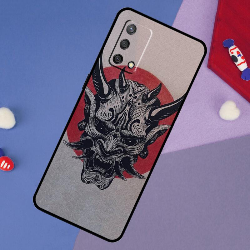 Japanese Oni Hannya Demon Mask Case For Oppo A5 Pro A6 A57 A17 A78 A54 A74 A94 A76 A16 A96 A18 A40 A60 A80 A38 A58 A98 A15