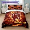 Juego de Ropa de Cama Personalizado Manchester United con Nombre y Texto 1 Funda Nórdica + 2 Fundas de Almohada Logo de Fútbol Regalo Personalizado para Ocasión Especial Decoración de Dormitorio