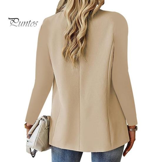 Fall Coat For Women Suit Lapel Long Sleeve Single Button Jacket Casual with Flap Pockets Solid Color Work Office Business Outerwear Versatile