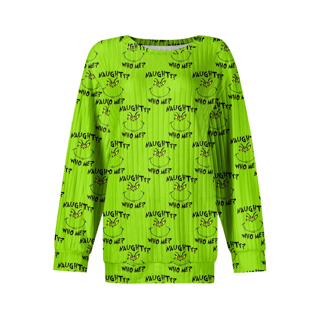 Women's Printed Lightweight Brushed-Cotton Round Neck Top