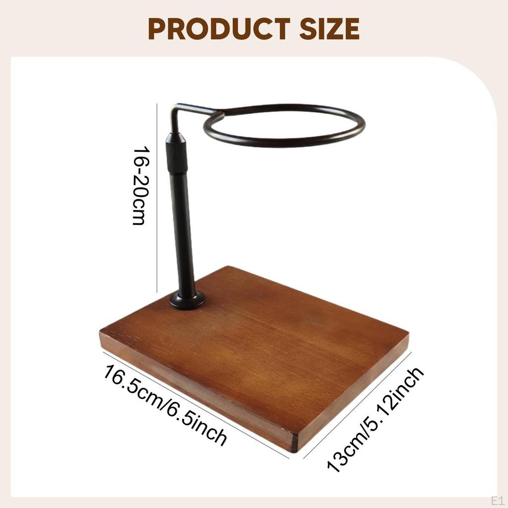 Coffee Holder with Adjustable Height And Wooden Base for The Kitchen