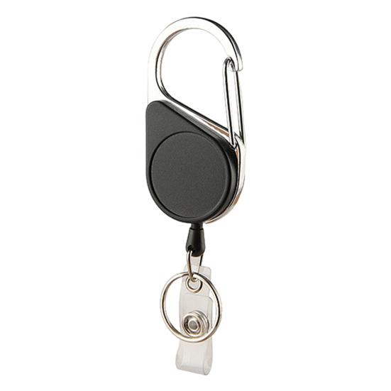 Retractable Keychain Heavy Duty Carabiner Key Chain Lightweight Impact Resistance Tactical ID Badge Reel Key Ring