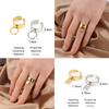 Stainless Women Steel Finger Ring Gold Color Color Wide Rings With Circle Rings Chain Finger Ring Punk Round Geometric Open Finger Rings JewelryPunk