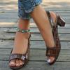 Fashion Summer New Fashion Sandals Women Solid Color Fish Mouth Thick High Heels Large Size Back Hollow Women Shoes Gladiator Sandalias