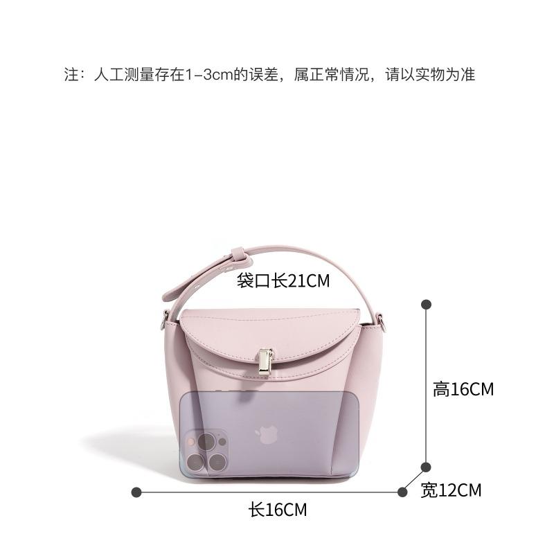 Leather shoulder messenger bag handbag fashion light luxury pillow bag women's bag simple zongzi bag