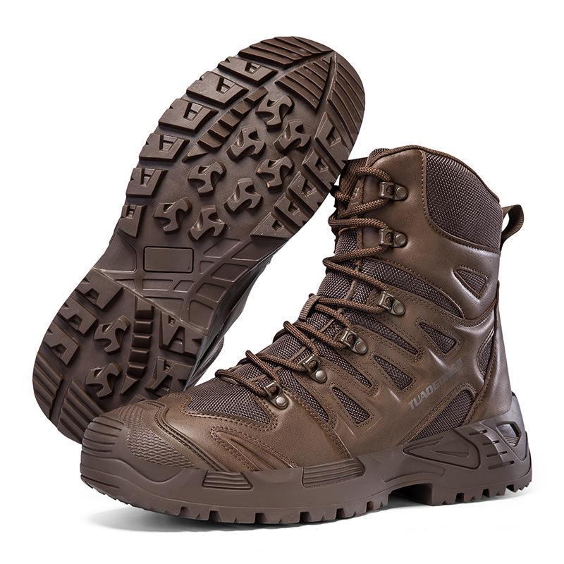 Men's High-Top Combat and Mountaineering Boots – Large Size Outdoor Hiking & Training Footwear, Special Forces Desert Style