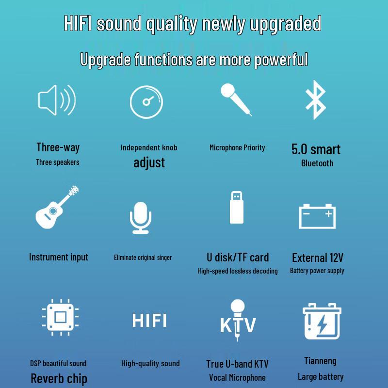 Songchuan SS6 Outdoor Portable Karaoke Bluetooth Speaker CN plug (adapter included)